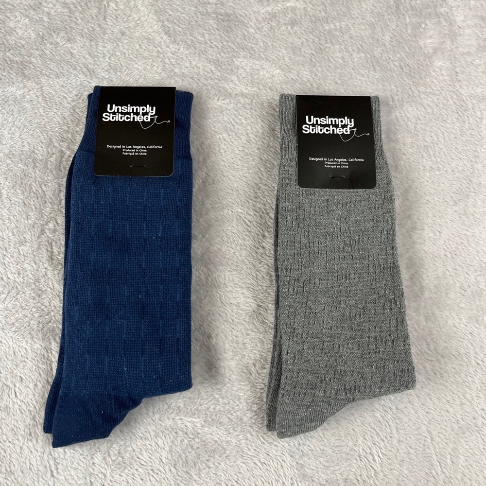 Unsimply Stitched Dress Socks 2 Pack Unisex Mens 8-12 Womens 8-13